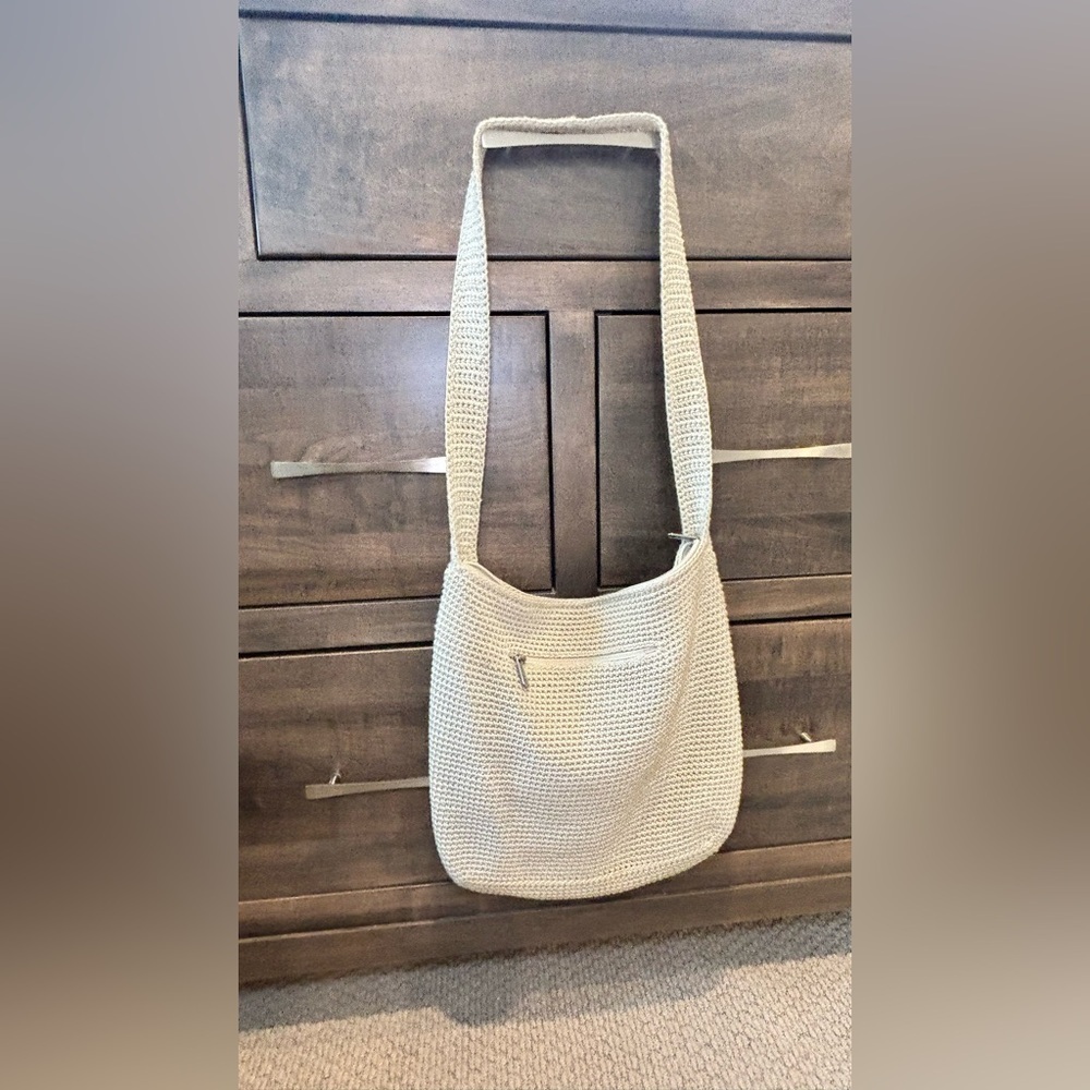 The Sak Cream Crochet Hobo Bag